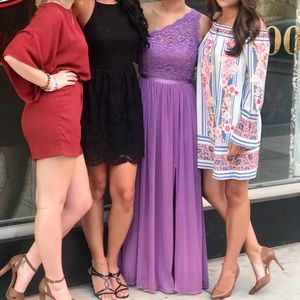 Wisteria colored David’s Bridal Bridesmaid Dress